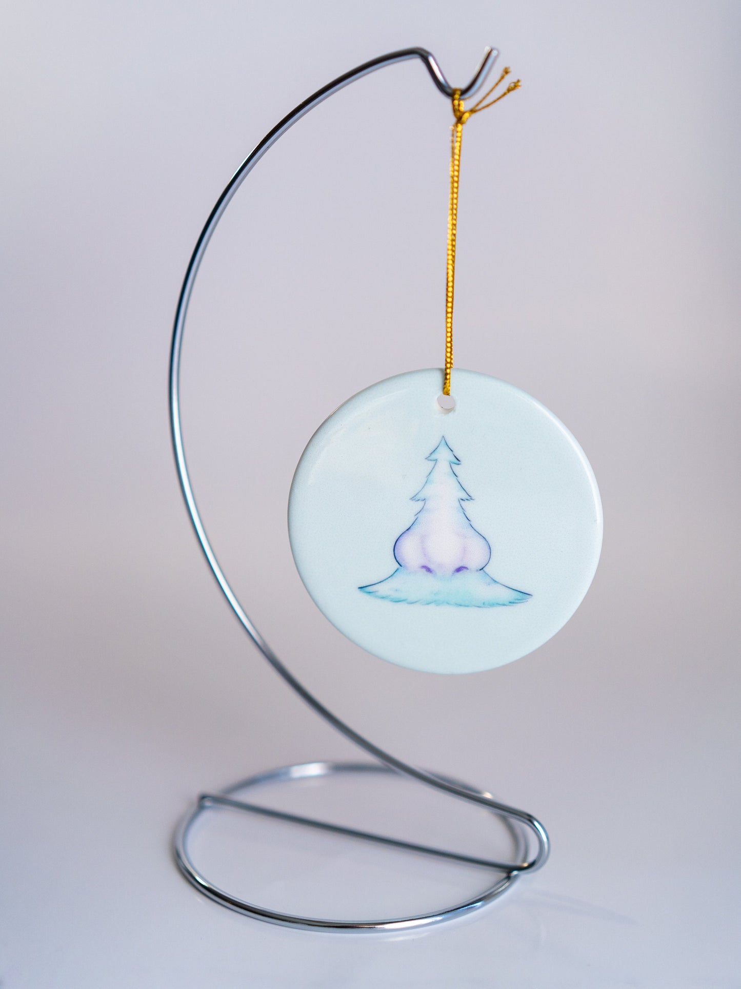 Santa Knows Ceramic Ornament