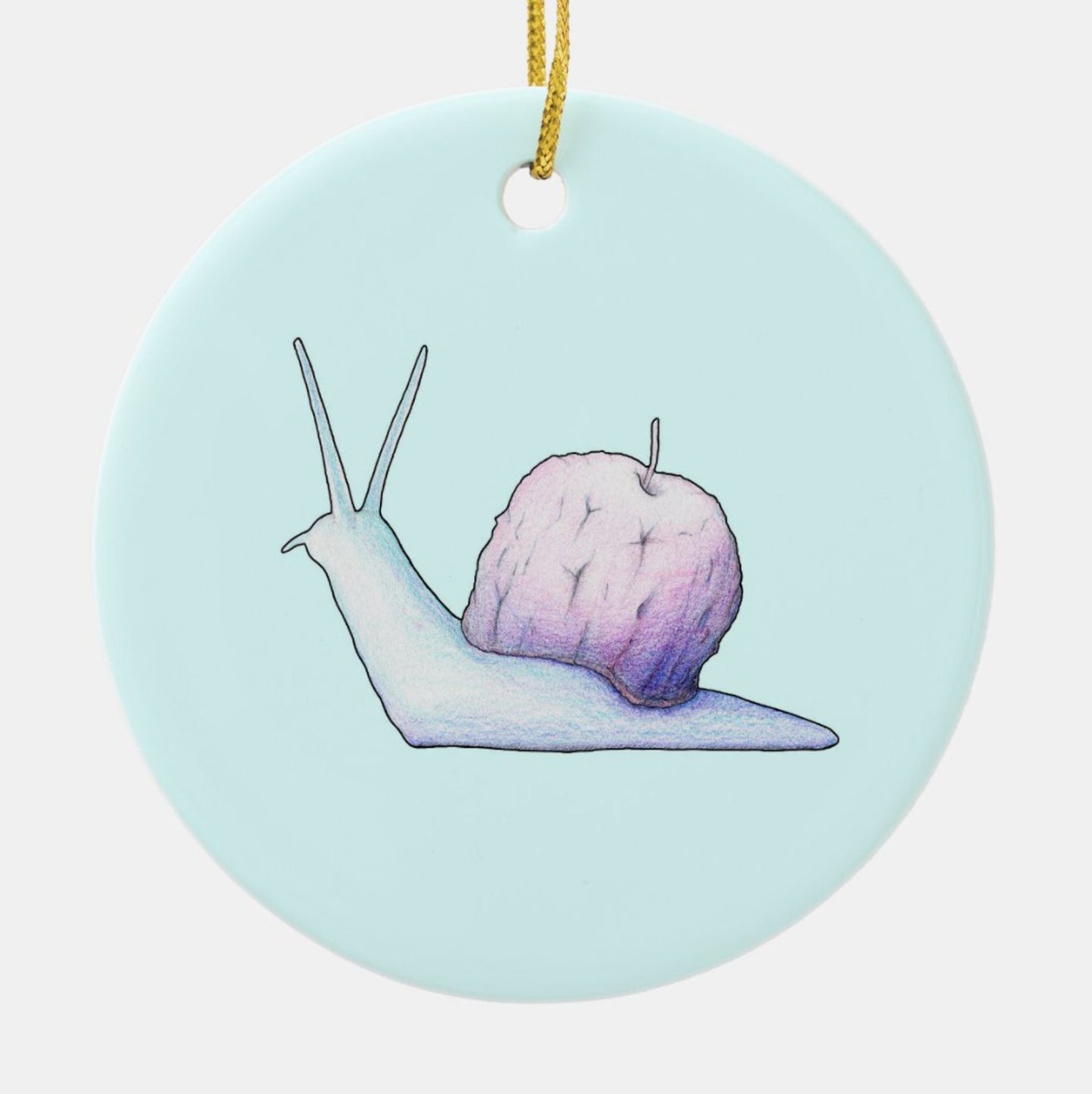 Snail Apple Ceramic Ornament