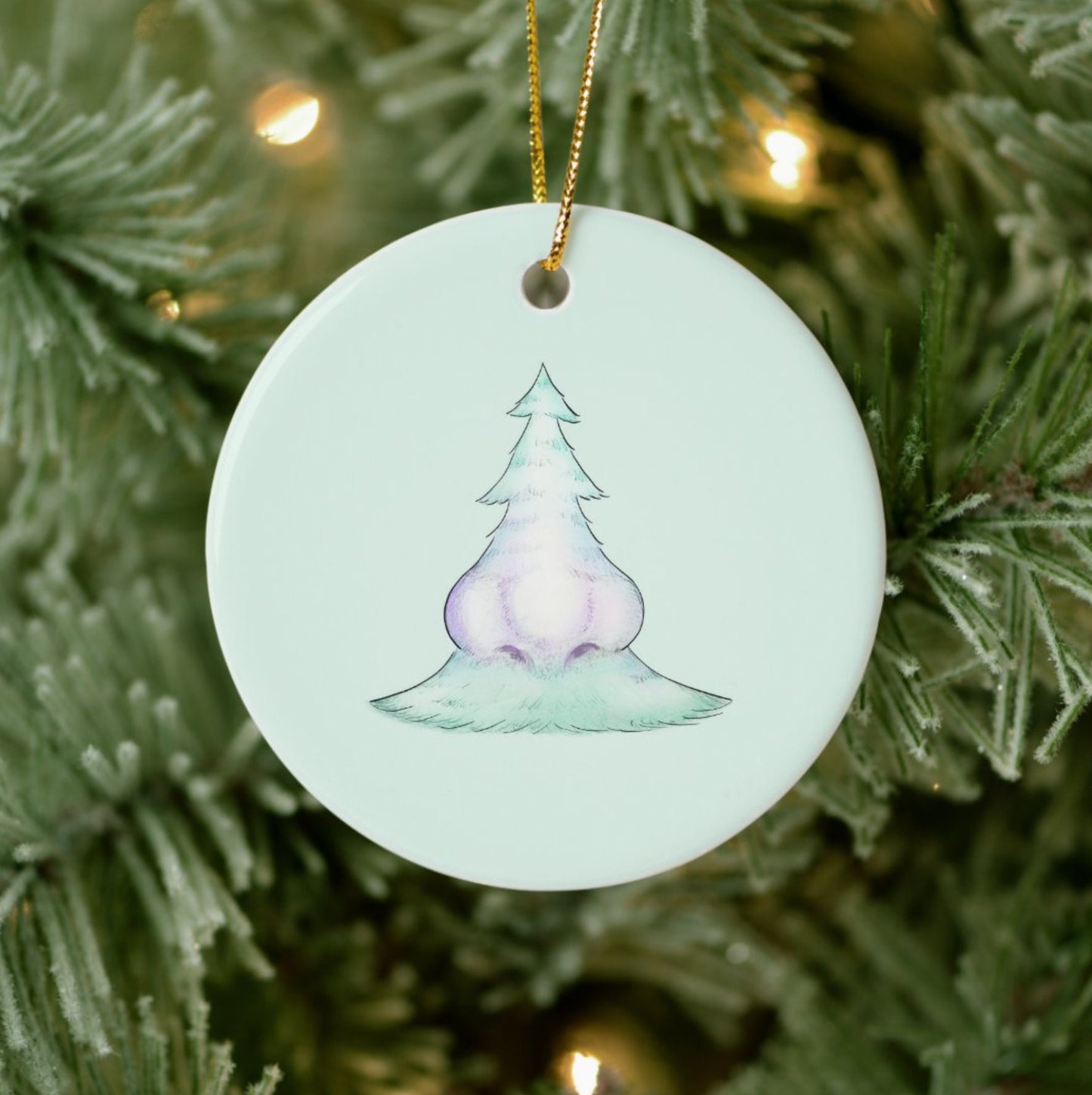 Santa Knows Ceramic Ornament