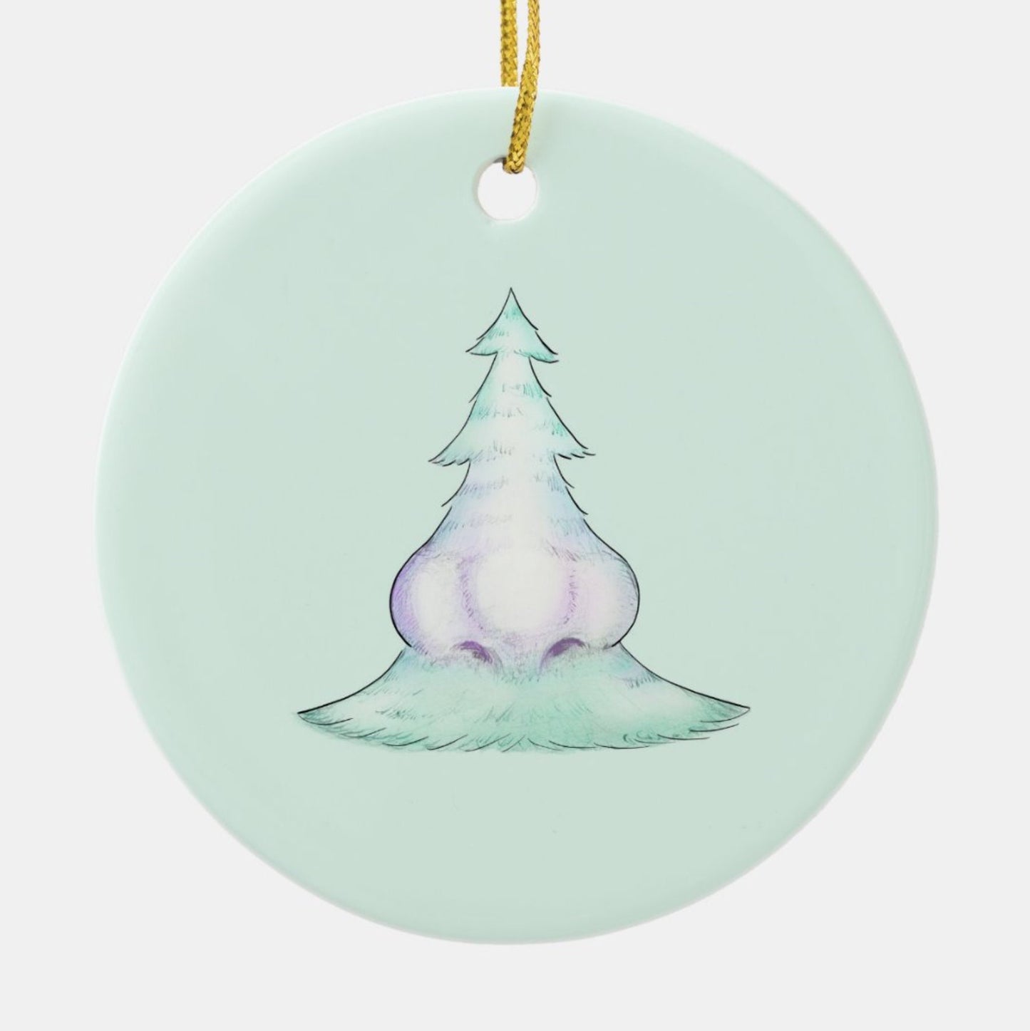 Santa Knows Ceramic Ornament