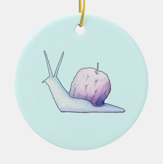 Snail Apple Ceramic Ornament