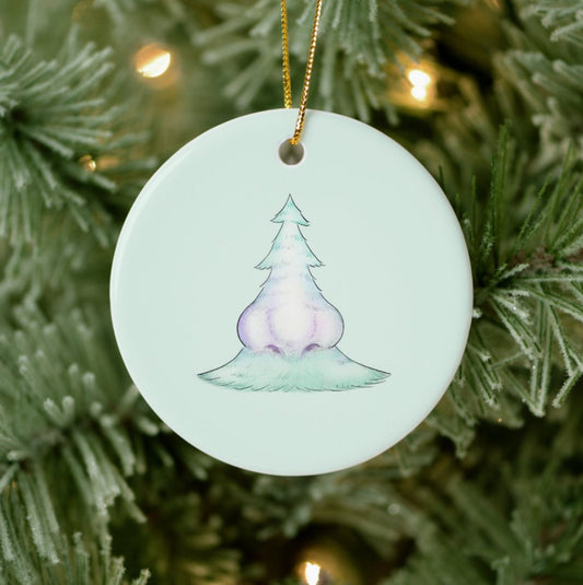 Santa Knows Ceramic Ornament