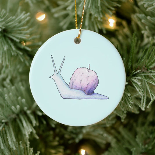 Snail Apple Ceramic Ornament
