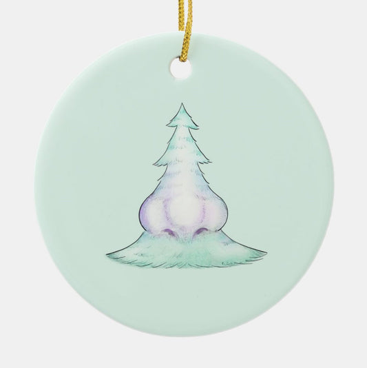 Santa Knows Ceramic Ornament